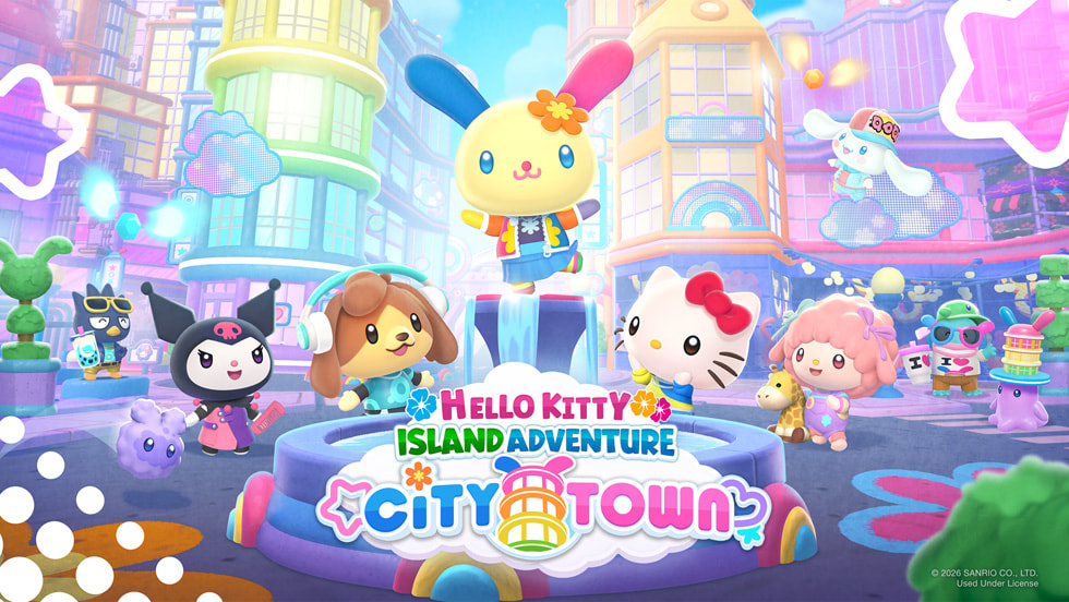 Artwork for Hello Kitty Island Adventure’s City Town storyline.