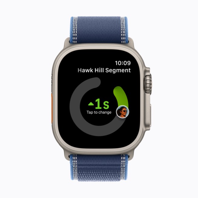 Apple Watch shows a screen from the Strava app.