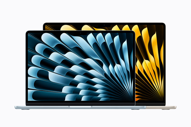 Two MacBook Air devices are shown against a white background.