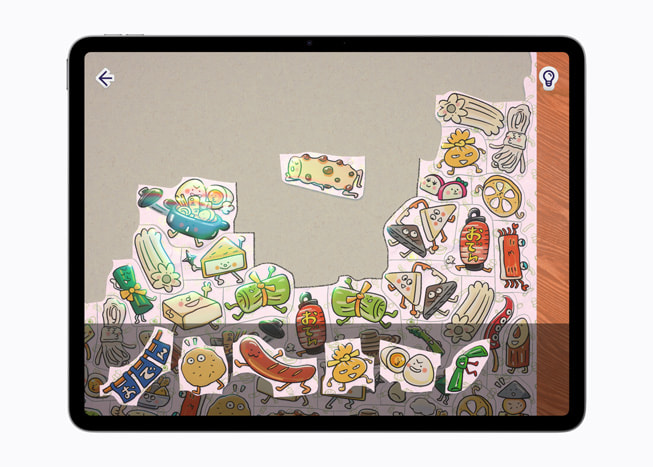 L’écran du jeu puffies. affiché sur un iPad Air 13 pouces.