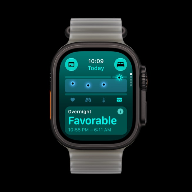 Apple Watch Ultra 4 displays overnight vitals.