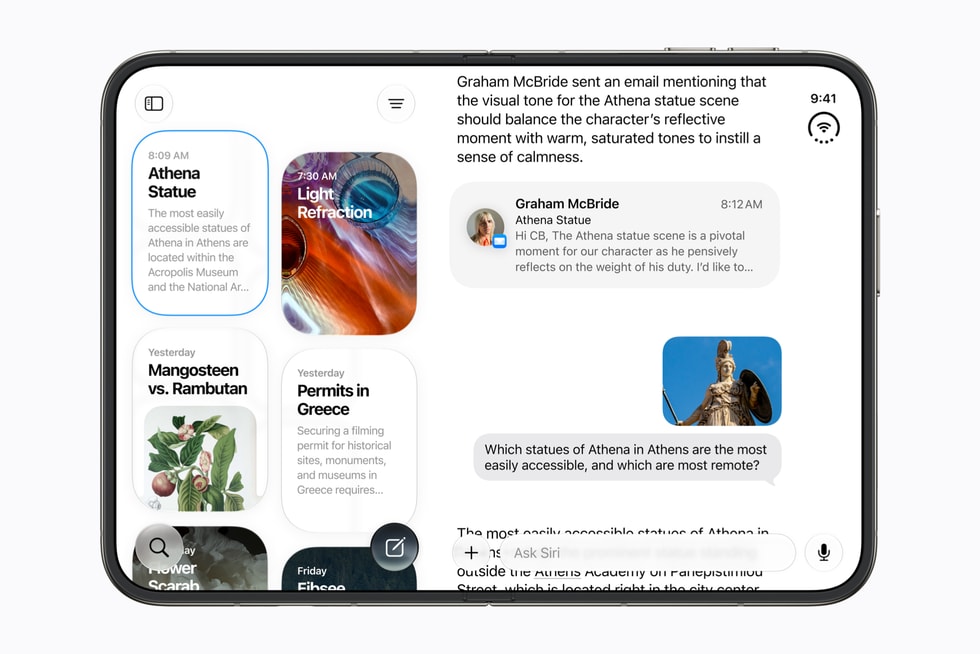 A user’s iPhone Duo shows the Siri app.