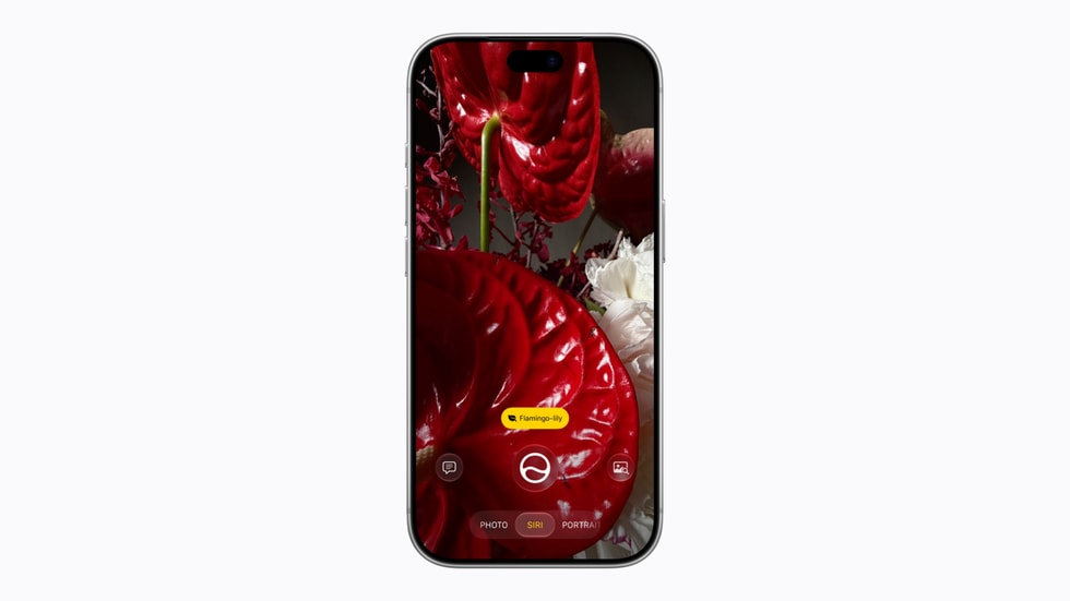 Siri mode is shown in the Camera app on iPhone 18 Pro.