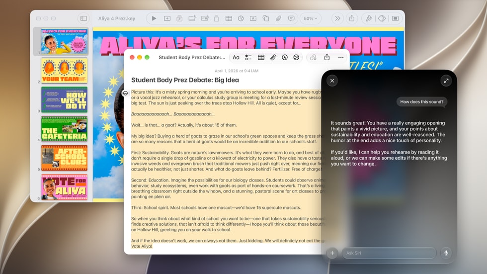 A user employs Siri on Mac.