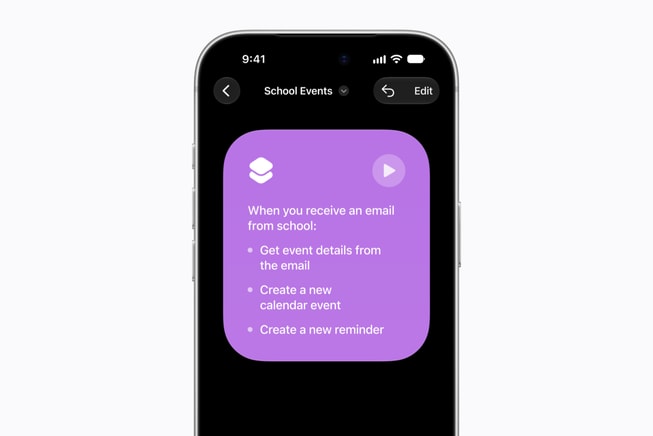 The Shortcuts experience is shown on a user’s device.