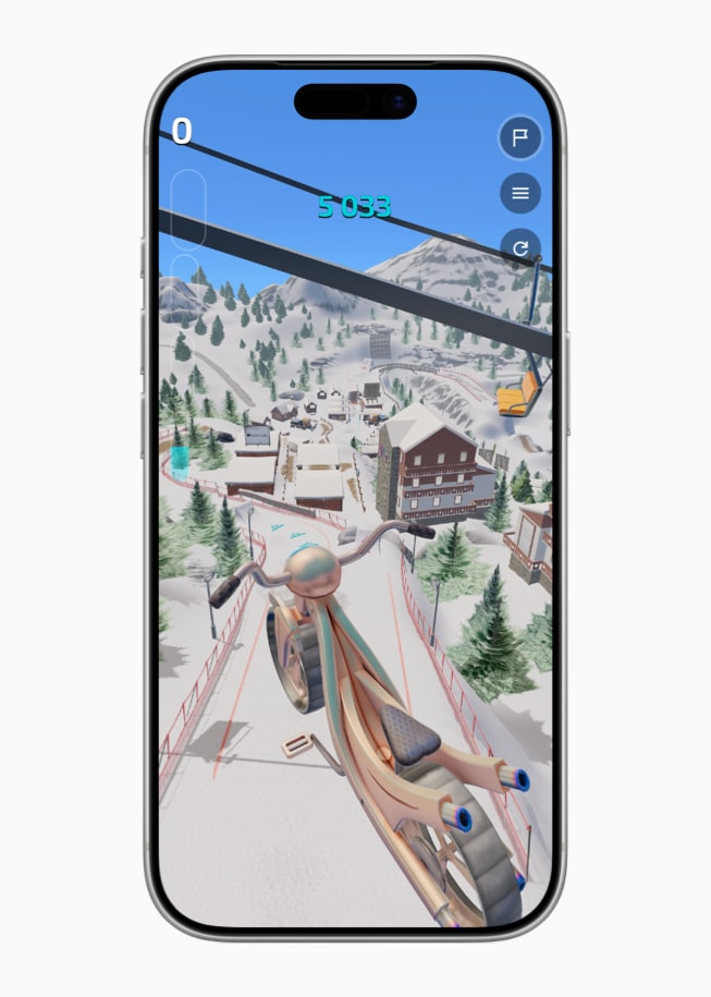 iPhone 17 Pro show a screen from Touchgrind BMX 2+. 