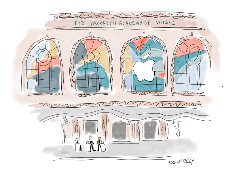 iPad Pro illustration by Liza Donnelly of the keynote at Brooklyn Academy of Music.