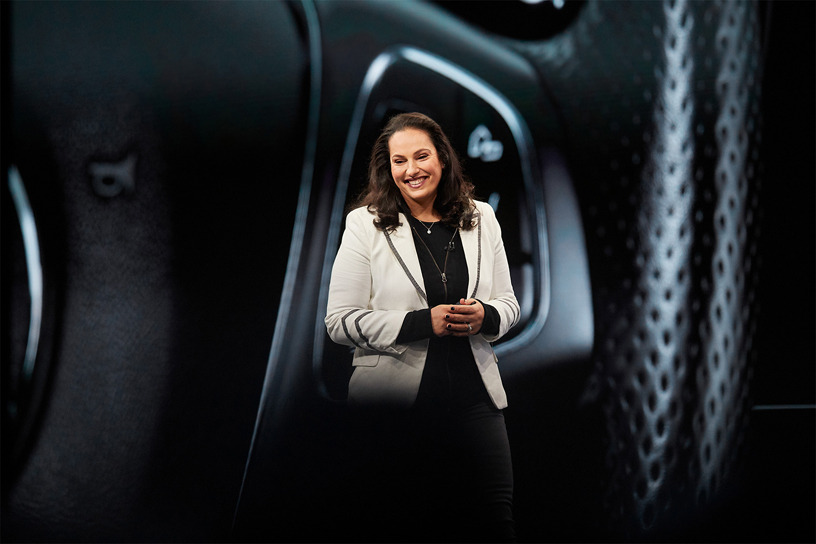 Stacey Lysik on stage at WWDC 2019.