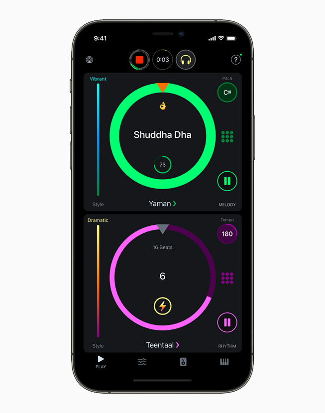 NaadSadhana app displayed on iPhone 12 Pro.