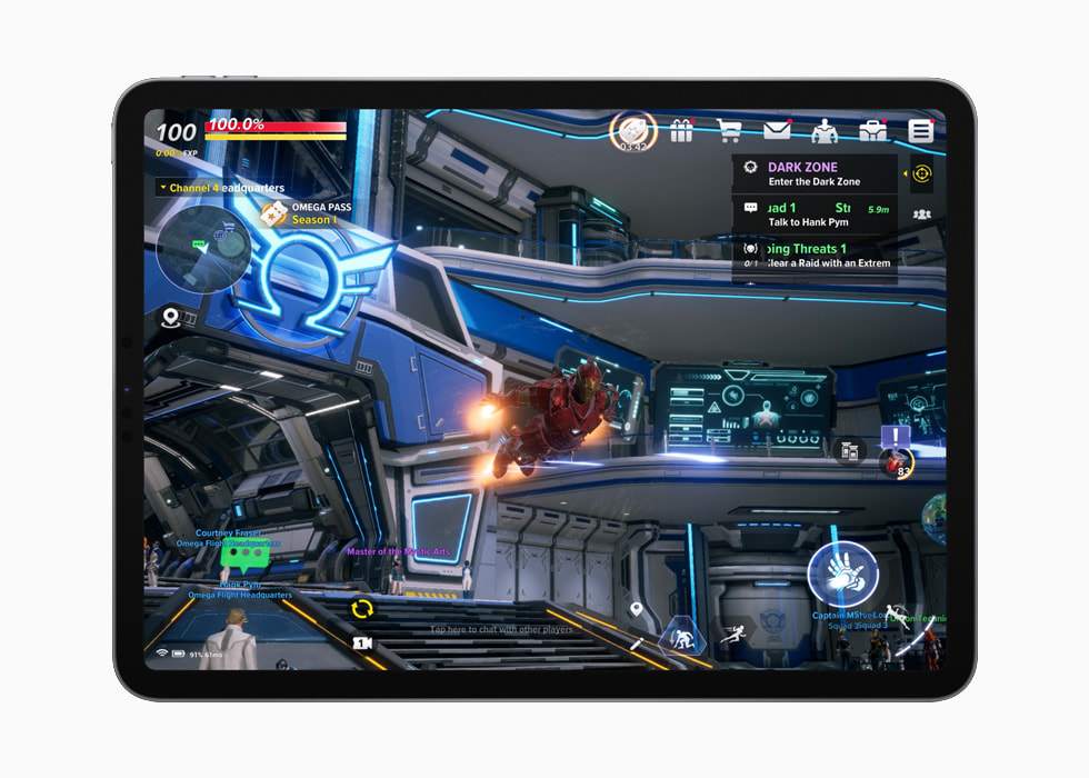 MARVEL Future Revolution running on iPad Pro in silver.