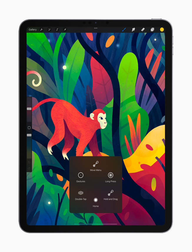 Procreate running on iPad Pro in silver.