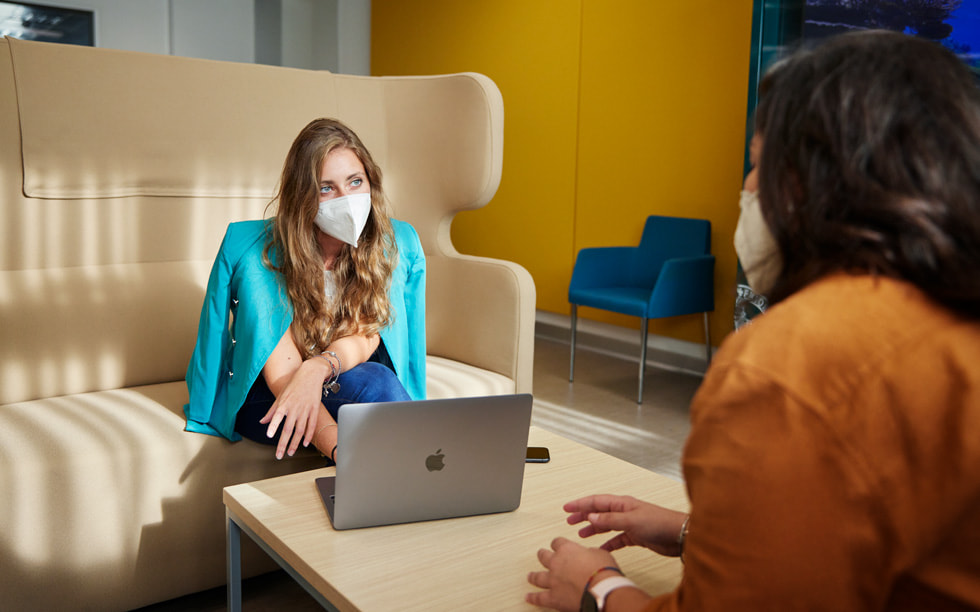 Two students collaborate at the Naples Developer Academy.