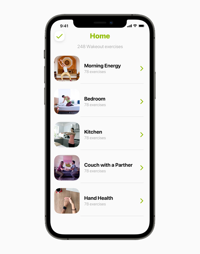 The Wakeout! app displayed on an iPhone 12 Pro.