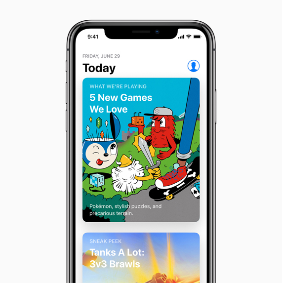 iPhone X with Today tab selected in the App Store.
