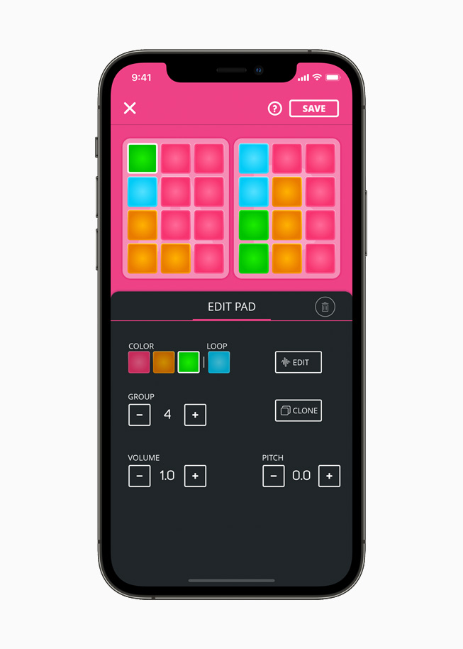 A Super Pads app screen displayed on iPhone 12 Pro.