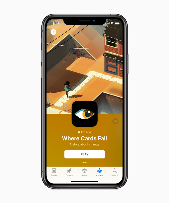 Artwork from Where Cards Fall Apple Arcade game on iPhone.