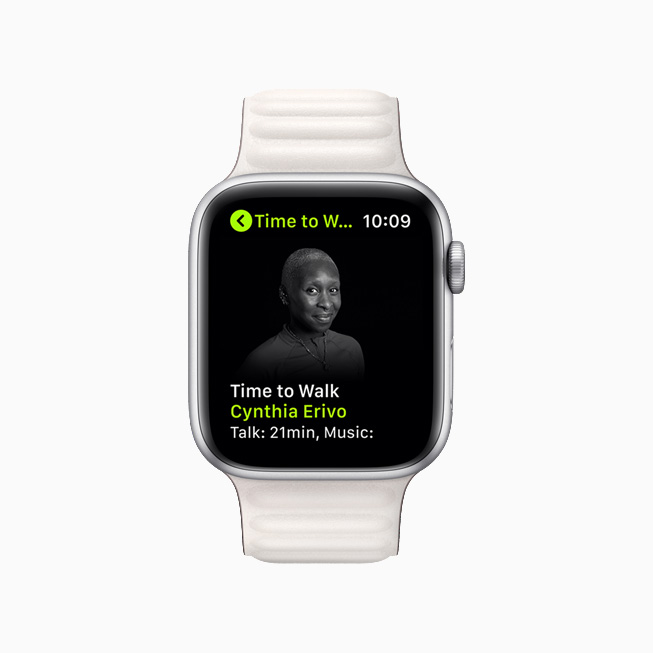 Cynthia Erivo on a new Time to Walk episode on Apple Watch Series 6.