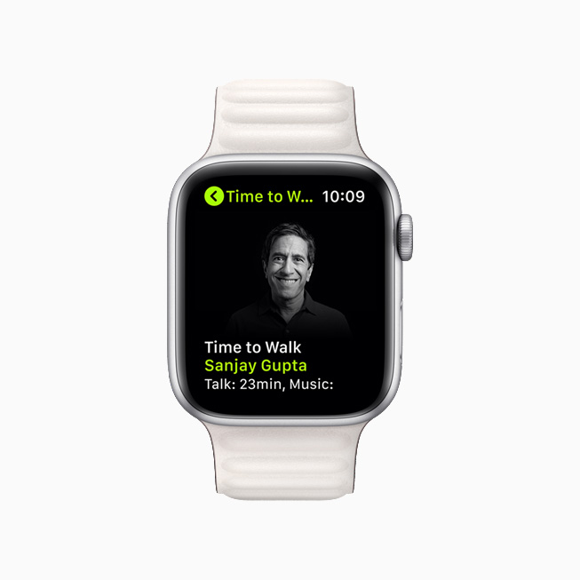 Dr. Sanjay Gupta on a new Time to Walk episode on Apple Watch Series 6.