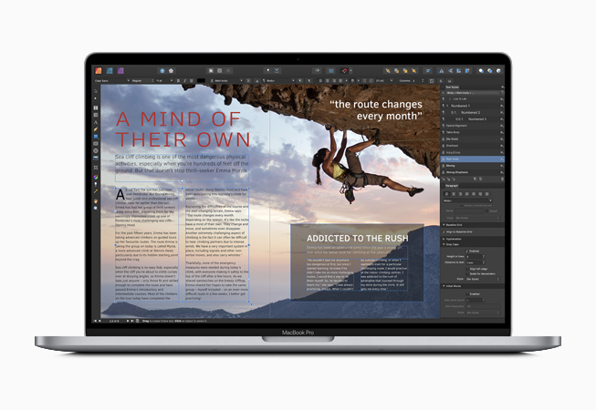 MacBook showing Affinity Publisher app.
