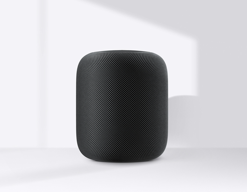 Space gray HomePod.