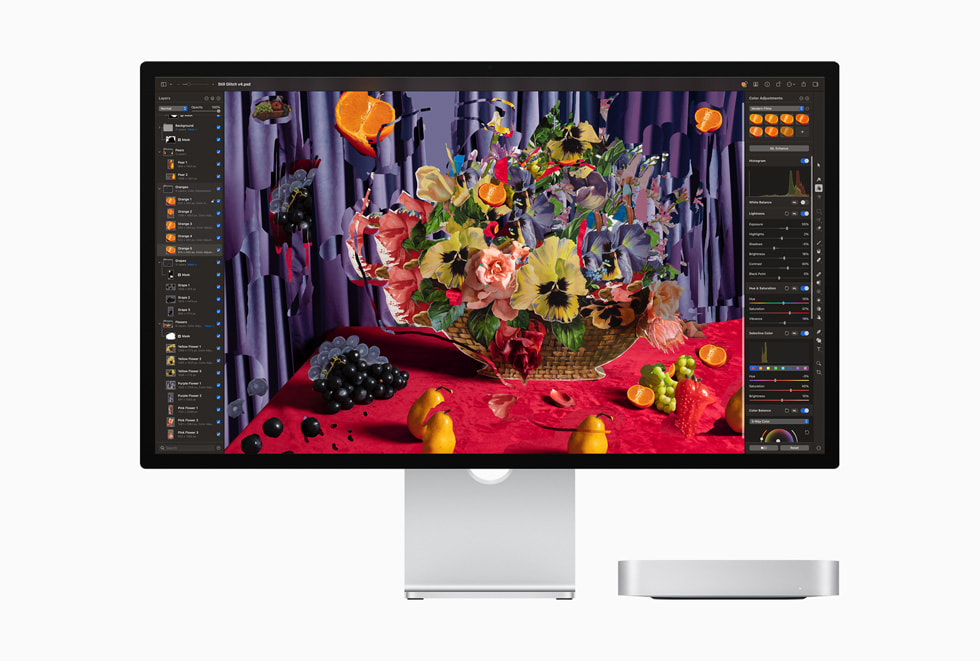 Pixelmator Pro is shown on Mac mini.