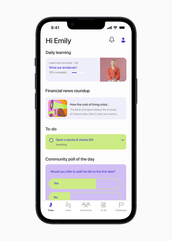 Today tab on the Your Juno app on iPhone 14.