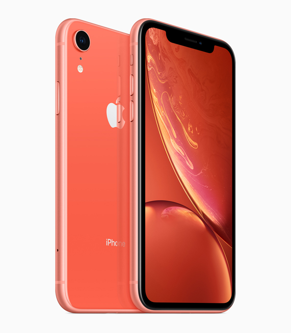 iPhone XR with coral finish.