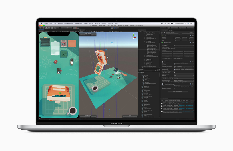 Unity on MacBook Pro.