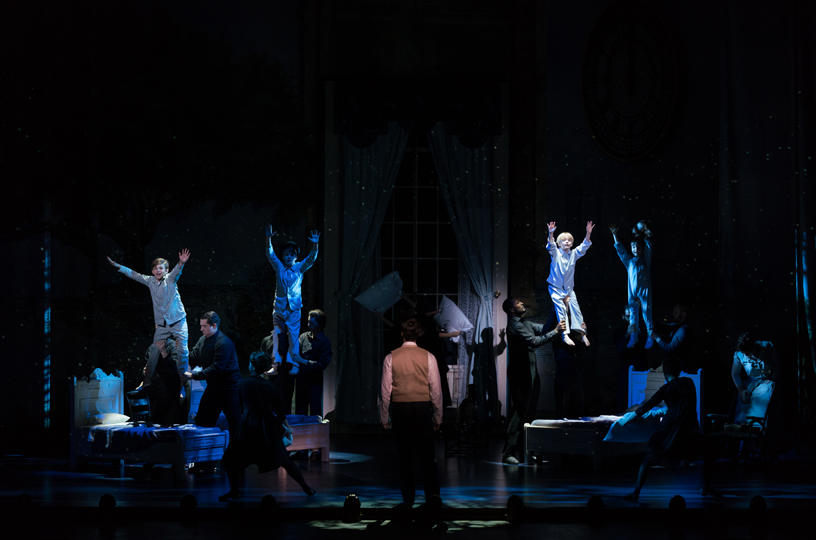 The cast of Finding Neverland on stage for the finale.