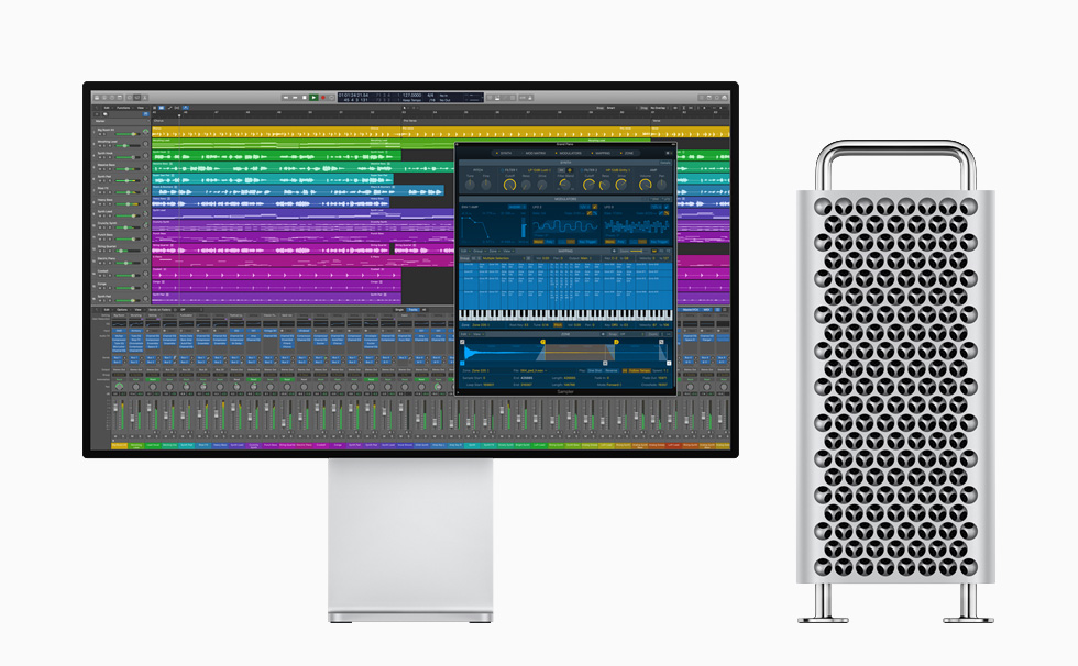 Mac Pro and Pro Display XDR, displaying Logic Pro X.