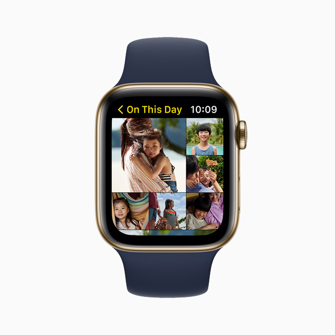 “On This Day” photo collection in the Photos app is displayed on Apple Watch Series 6.
