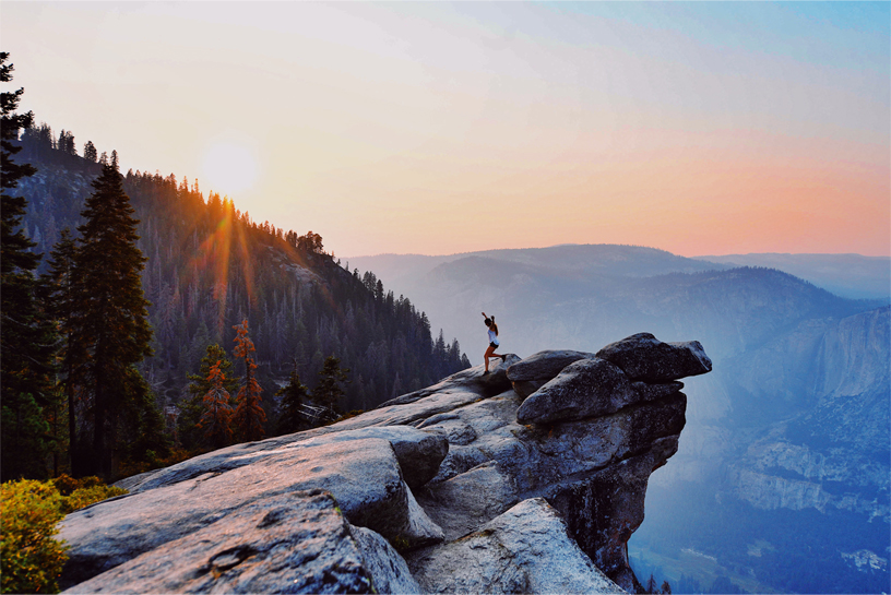Hiker in Yosemite National Park.