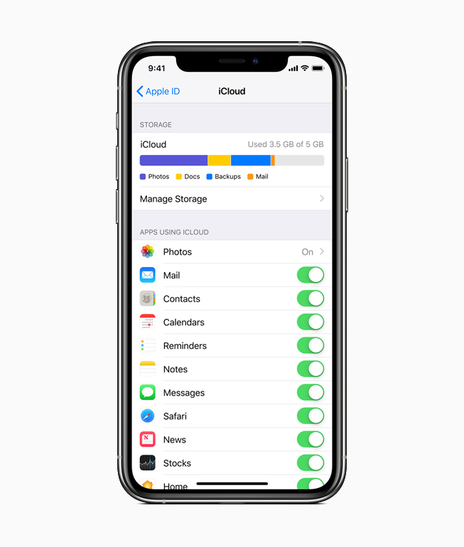 iPhone showing iCloud screen.