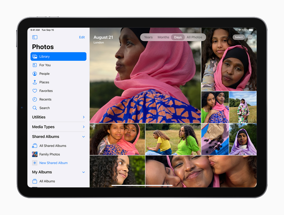 iCloud Photos on iPad. 