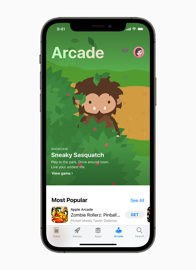 Apple Arcade on iPhone 12.