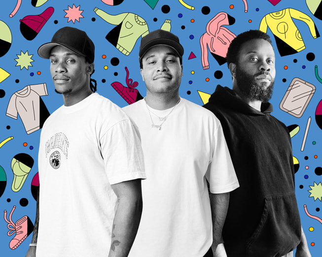 Portraits of Kids of Immigrants founders, from left to right: director of operations Christian Gray, CEO and co-founder Daniel Buezo, and co-founder Weleh Dennis.