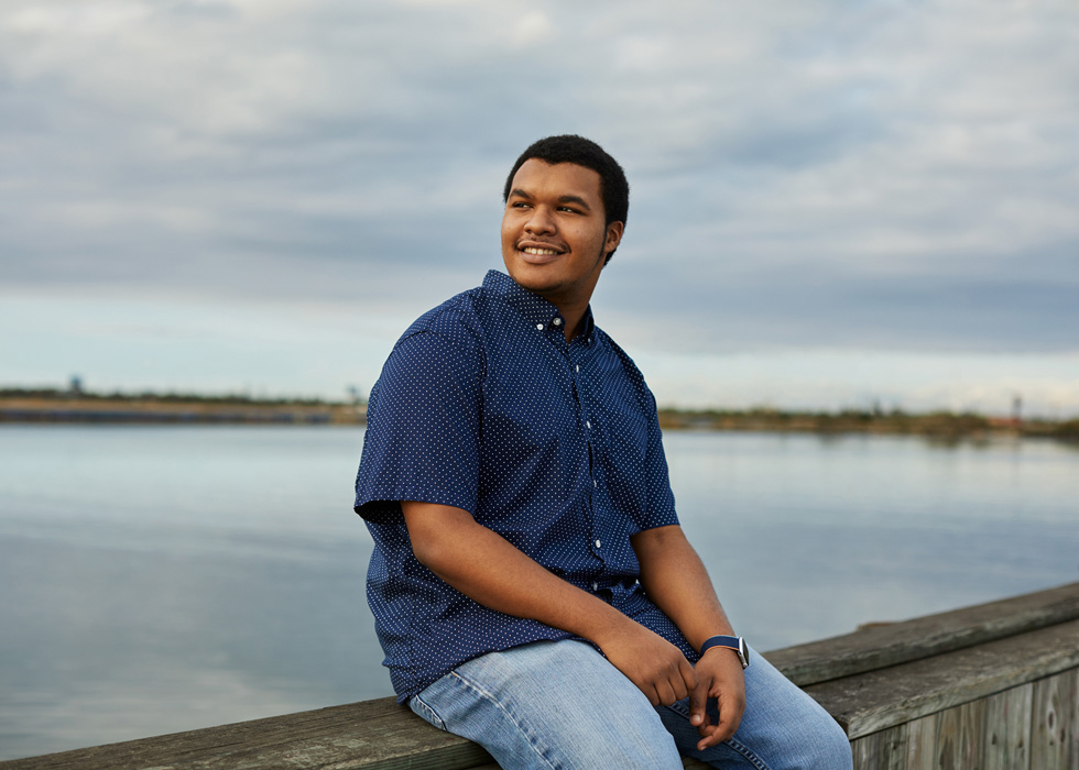 Ahmad Brown, a student in the Atlantic City Boys & Girls Club Design Lab. 