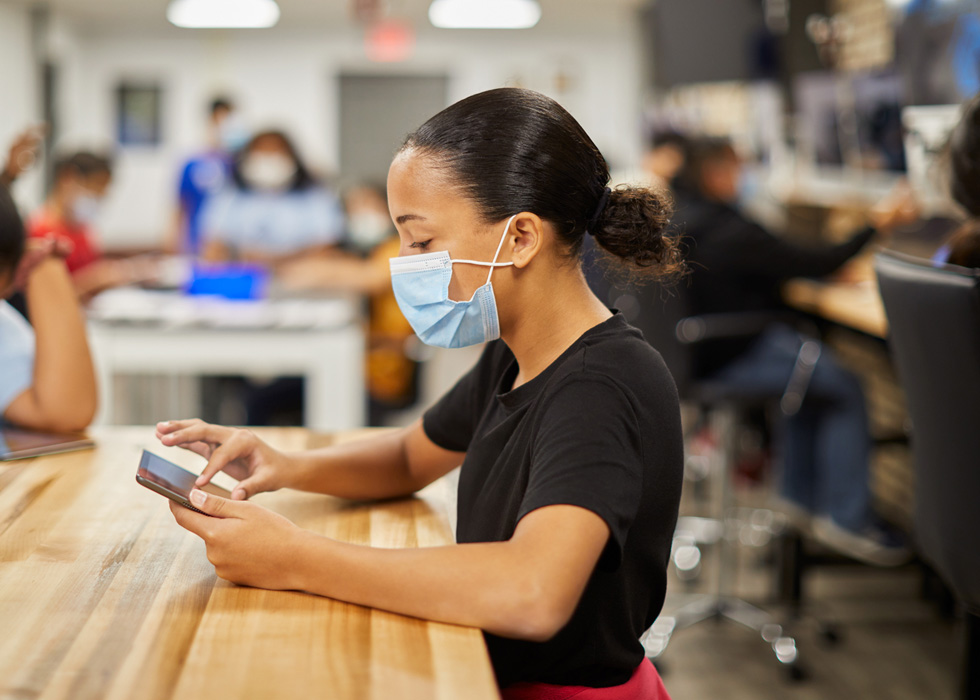 Atlantic City Boys & Girls Club student with iPad.