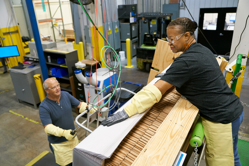 Employees at the Corning facility in Harrodsburg, Kentucky.