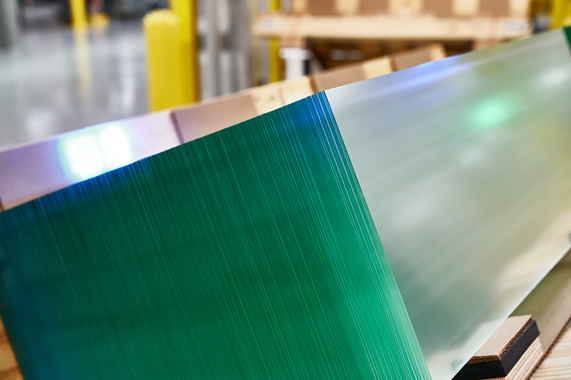 A stack of Corning’s precision glass.
