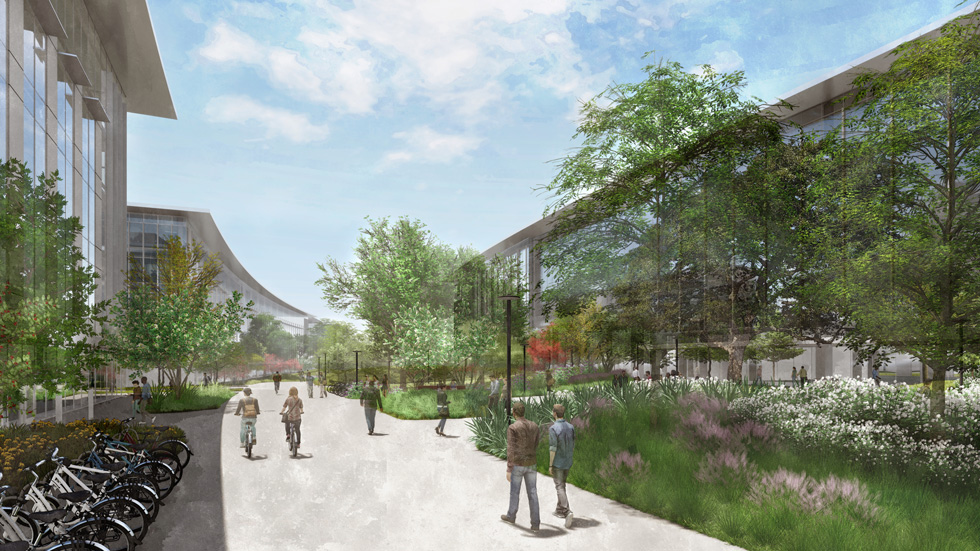 Rendering of Apple’s Austin, Texas, campus.