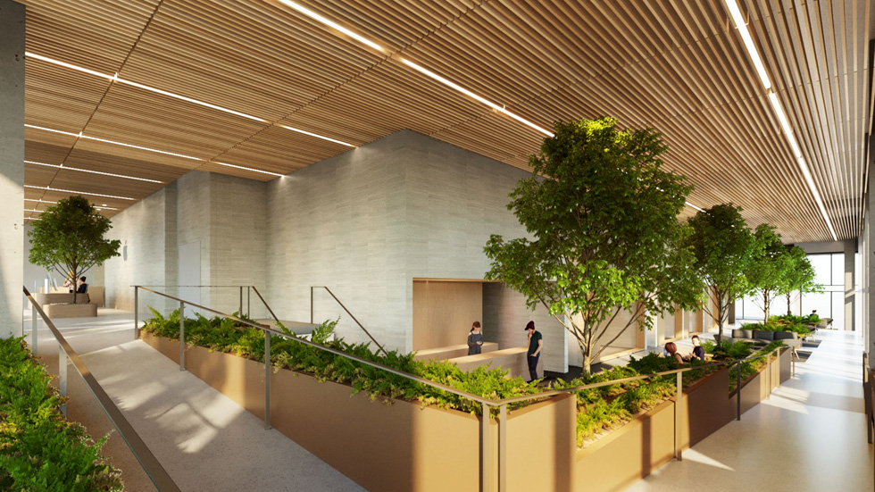 Rendering of Apple’s Seattle campus.