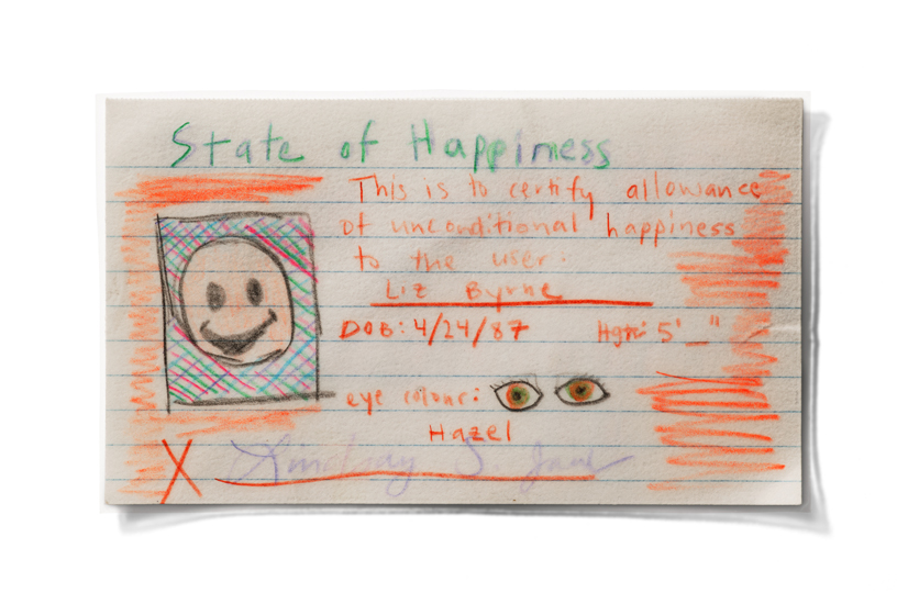 A personal note written to Liz Byrne.