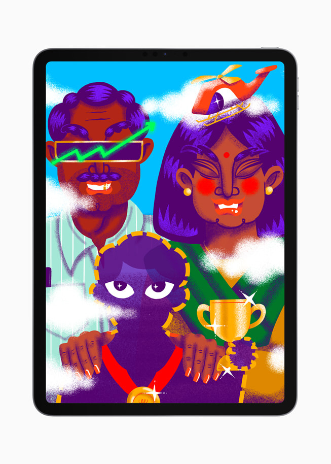 “Ascension” illustration displayed on iPad Pro.