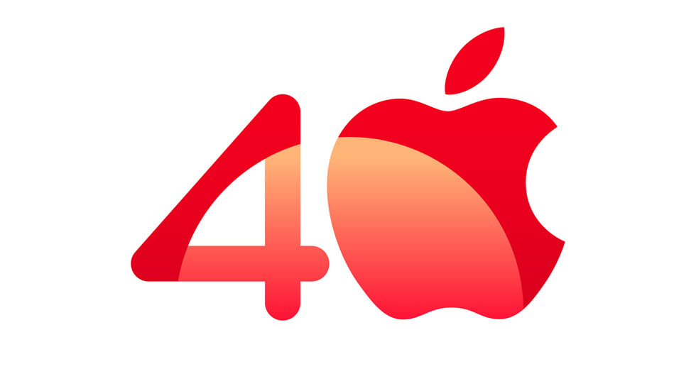 日本での40周年を記念して数字の4をあしらった紅白のAppleロゴ。