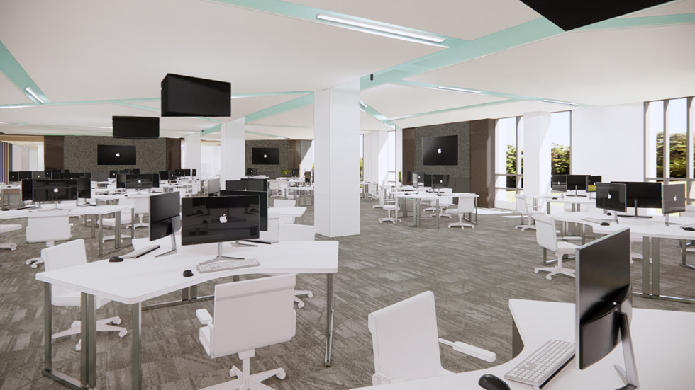 포항에 개소하는 Apple Developer Academy와 제조업 R&D 지원센터의 렌더링 이미지