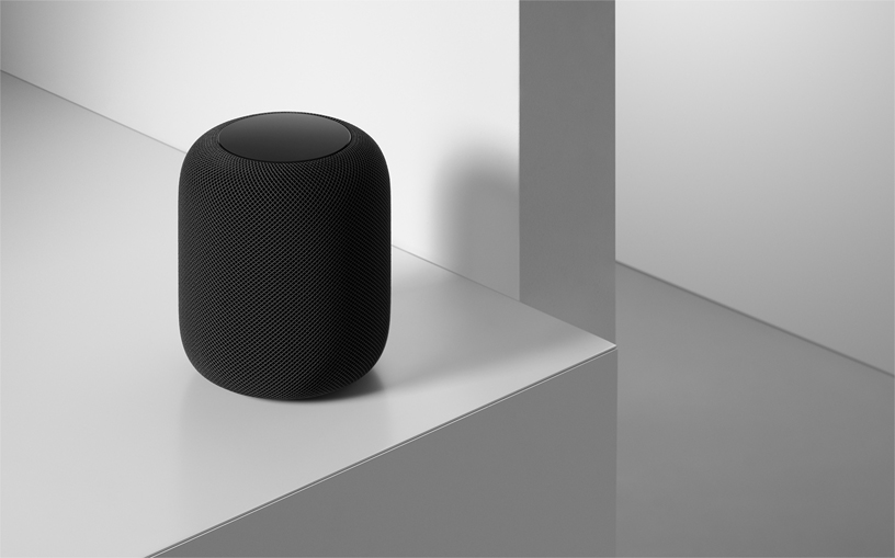HomePod en color gris espacial.