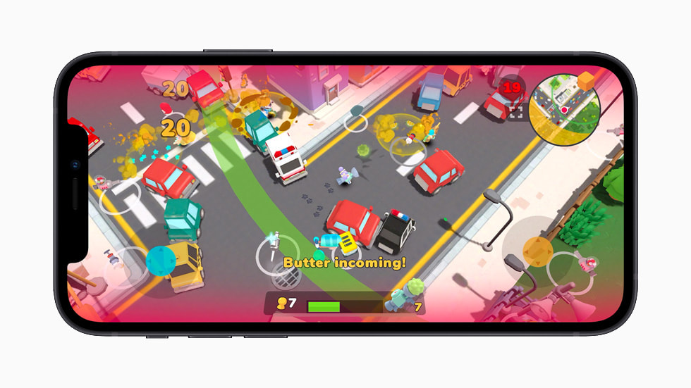 The game “Butter Royale,” displayed on iPhone 12.