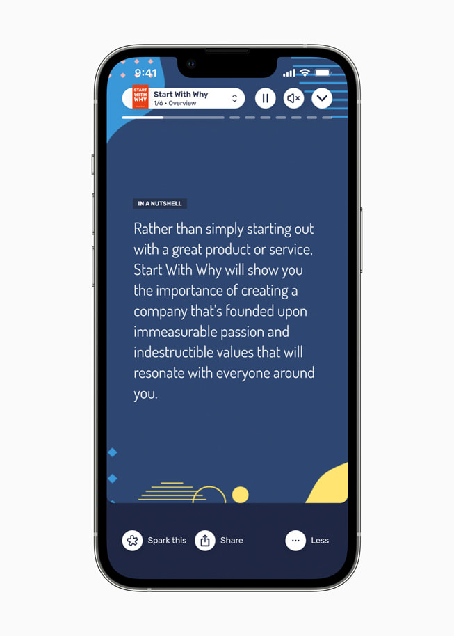 An excerpt from “Start With Why” on the Uptime app.