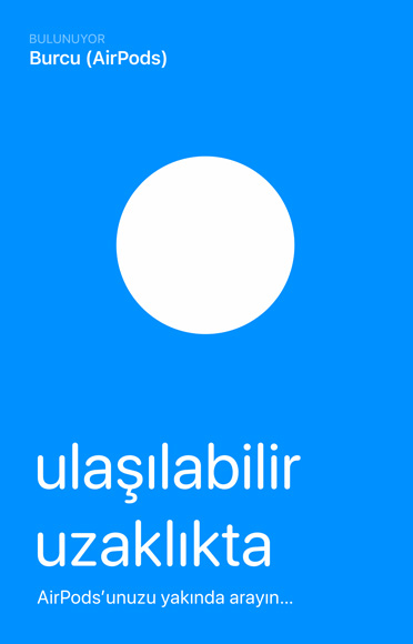 Bul uygulamasının aygıtın yerini tespit etmek için kullandığı görsel.